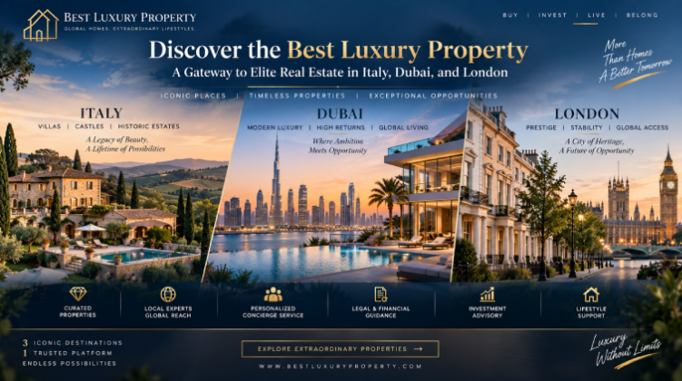 Discovering the Best Luxury Property: A Gateway to Elite Real Estate in Italy, Dubai, and London